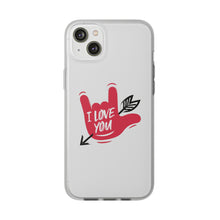 Charger l'image dans la galerie, Coque de téléphone transparente "I love you" en langue des signes 2