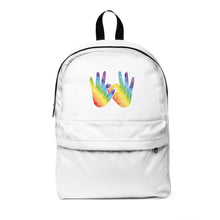 Charger l'image dans la galerie, Sac à dos blanc "Solidarité" en langue des signes