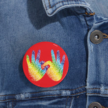 Charger l'image dans la galerie, Pin's rouge "Solidarité" en langue des signes (10 pièces)