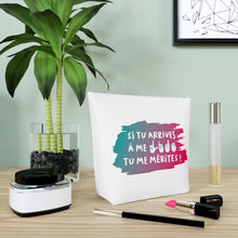 Charger l'image dans la galerie, Sac à cosmétiques "Si tu arrives à me lire, tu me mérites !" Blanc
