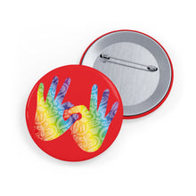 Charger l'image dans la galerie, Pin's rouge "Solidarité" en langue des signes (10 pièces)