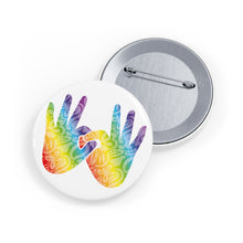 Charger l'image dans la galerie, Pin's blanc "Solidarité" en langue des signes (10 pièces)