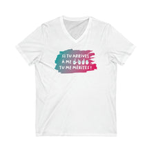 Charger l'image dans la galerie, T-shirt à col V unisexe "Si tu arrives à me lire, tu me mérites !"