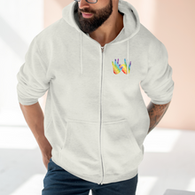 Charger l'image dans la galerie, Sweat à capuche unisexe zippé "Solidarité" en langue des signes