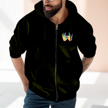 Charger l'image dans la galerie, Sweat à capuche unisexe zippé "Solidarité" en langue des signes