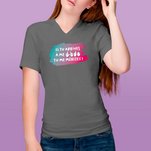 Charger l'image dans la galerie, T-shirt à col V unisexe "Si tu arrives à me lire, tu me mérites !"