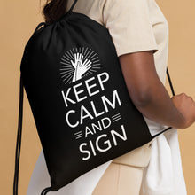 Charger l'image dans la galerie, Sac à cordon "Keep Calm and Sign" Noir