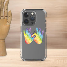 Charger l'image dans la galerie, Coque de téléphone transparente pour iPhone « Solidarité » en langue des signes