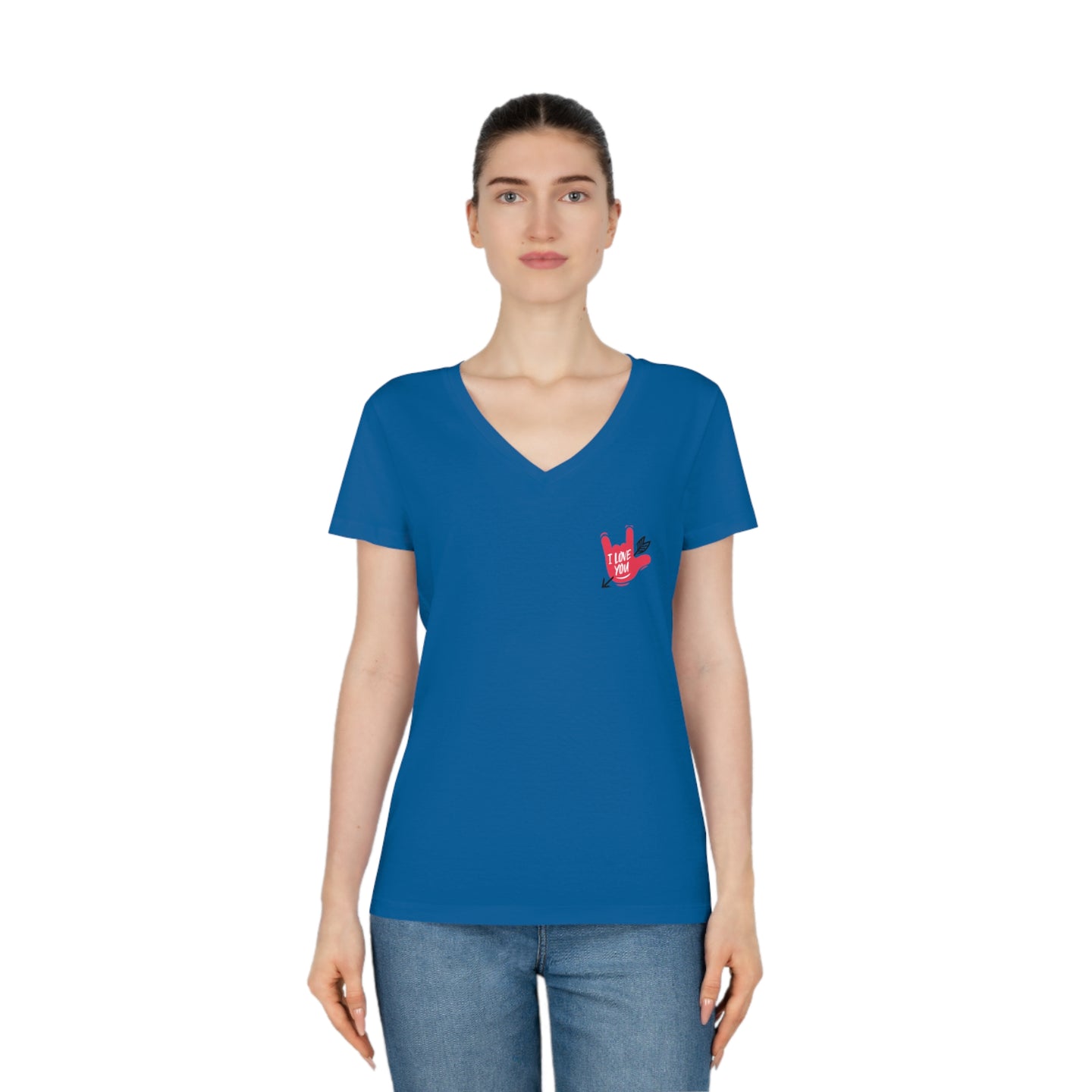 T-shirt à col V pour femme 