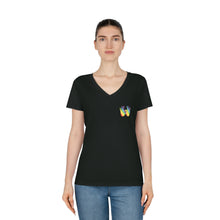 Charger l&#39;image dans la galerie, T-shirt à col V pour femme &quot;Solidarité&quot; en langue des signes
