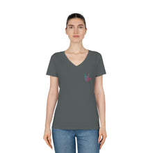 Charger l&#39;image dans la galerie, T-shirt à col V pour femme &quot;I love you&quot; en langue des signes 2
