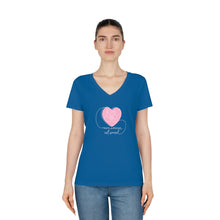 Charger l&#39;image dans la galerie, T-shirt à col V pour femme &quot;Mon amour est sourd&quot;
