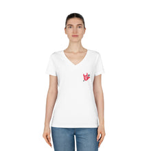 Charger l&#39;image dans la galerie, T-shirt à col V pour femme &quot;I love you&quot; en langue des signes 1
