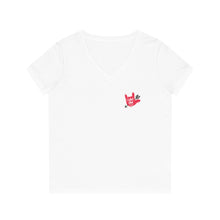 Charger l&#39;image dans la galerie, T-shirt à col V pour femme &quot;I love you&quot; en langue des signes 1

