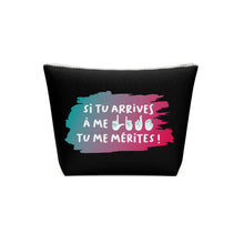 Charger l&#39;image dans la galerie, Sac à cosmétiques &quot;Si tu arrives à me lire, tu me mérites !&quot; Noir

