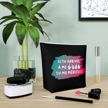 Charger l&#39;image dans la galerie, Sac à cosmétiques &quot;Si tu arrives à me lire, tu me mérites !&quot; Noir
