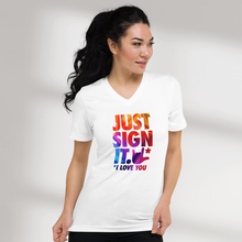 Charger l'image dans la galerie, T-shirt unisexe col V "Just Sign It" 2
